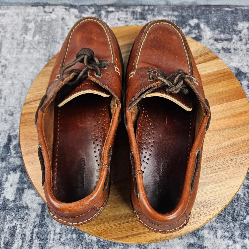 L.L.Bean Boat Shoes Mens Size 10.5 D Brown Casco Bay Moc Slip On Loafer 233933
